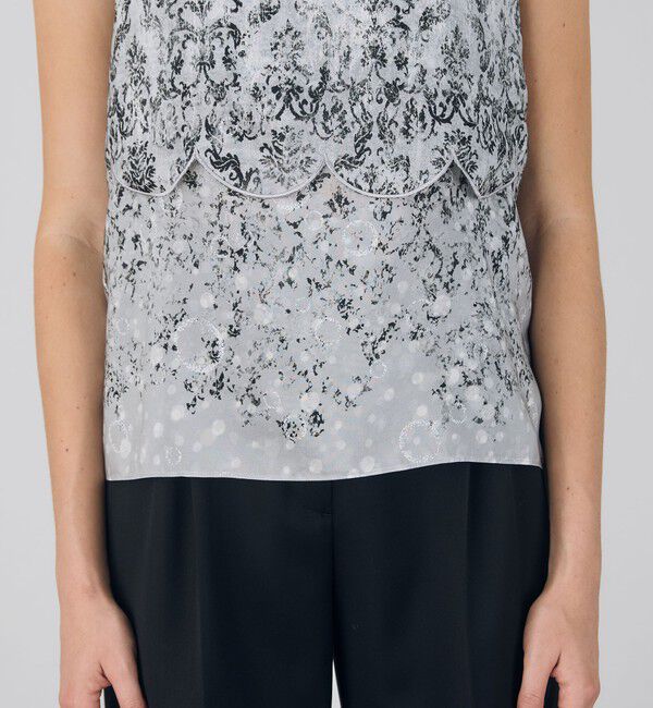 DES PRES「ビンテージカーペットプリント スカラップブラウス」|シャツ・ブラウス|