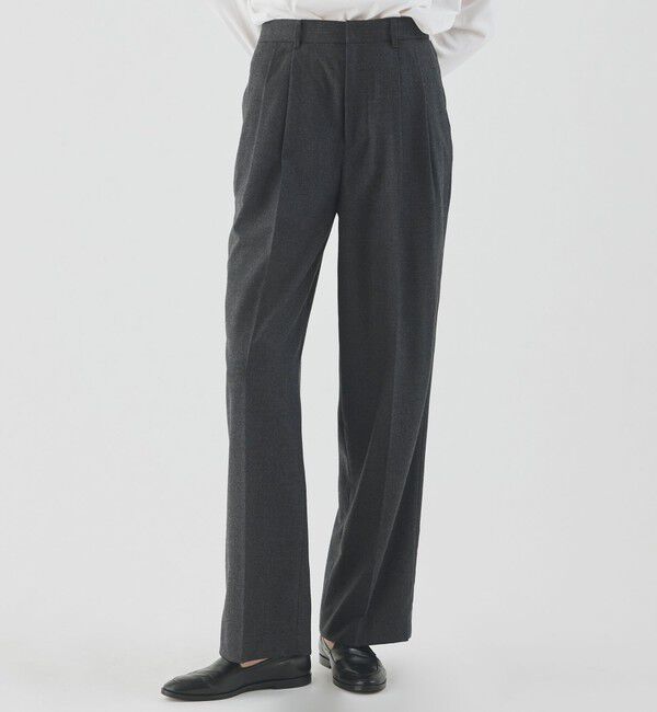 GALERIE VIE「ウーステッドフラノ タックストレートパンツ」|スラックス|