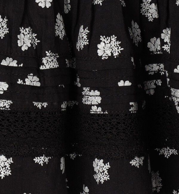 SOULEIADO「コットンボイルプリント ピンタックフリルブラウス」|シャツ・ブラウス|