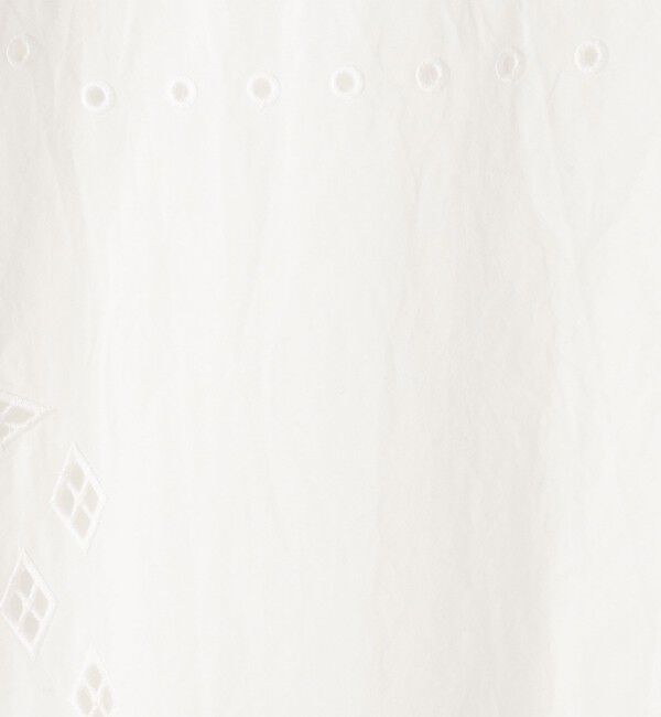 DES PRES「カットワークエンブロイダリー クルーネックシャツワンピース」|ワンピース|