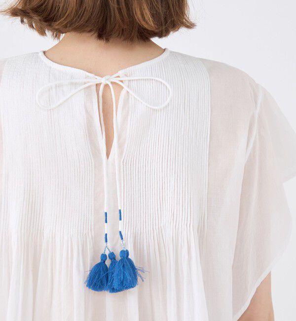SOULEIADO「コットンボイルエンブロイダリー アシンメトリーヘムブラウス」|シャツ・ブラウス|