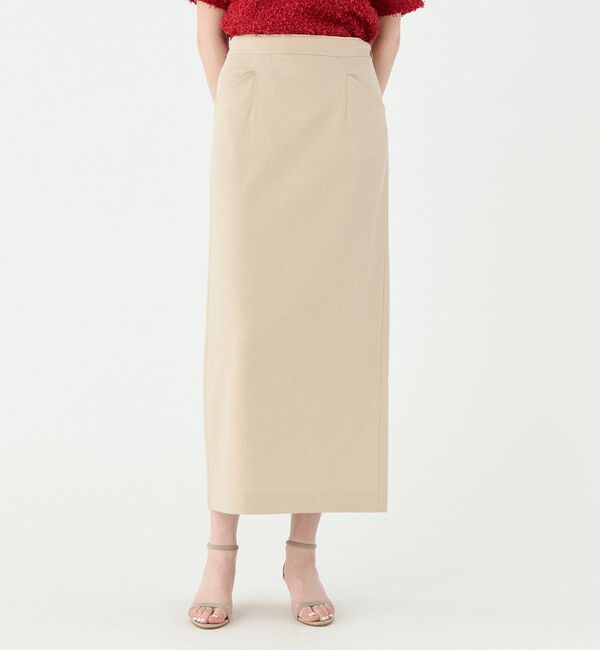 Ballsey「トリアセテートリネンストレッチ タイトロングスカート」|タイト|