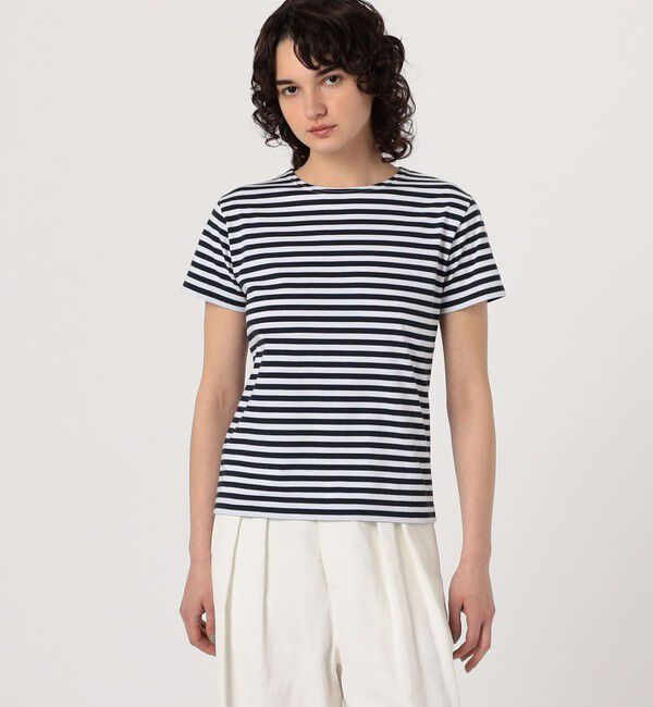 TOMORROWLAND GOODS「Leminor ハーフスリーブボーダーカットソー」|Tシャツ・カットソー|