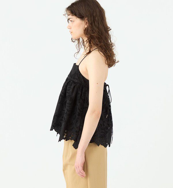 SOULEIADO「コットンエンブロイダリー ペプラムキャミソール」|キャミソール|