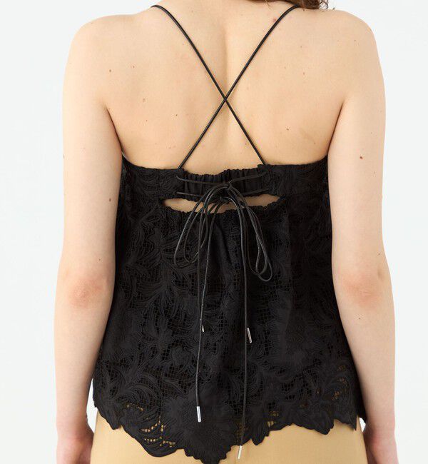 SOULEIADO「コットンエンブロイダリー ペプラムキャミソール」|キャミソール|