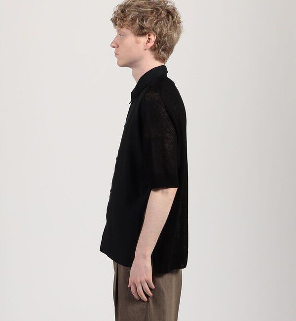 TOMORROWLAND MENS「リネンニットコンビ ハーフスリーブシャツ」|ニット・セーター|