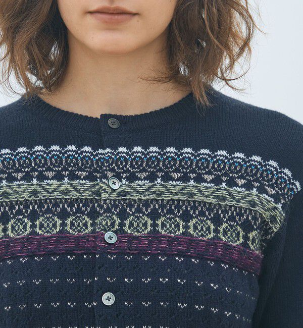 MACPHEE「フェアアイル クルーネックカーディガン」|カーディガン|