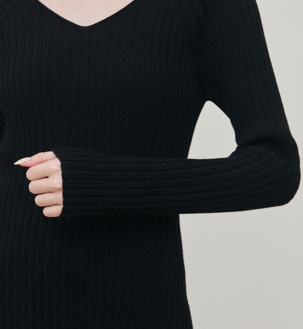 DES PRES「ウールリブ Vネックワンピース」|ワンピース|