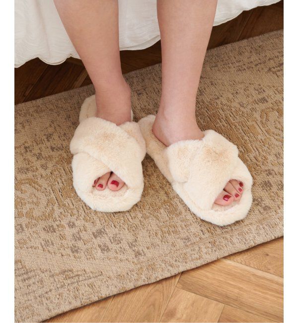 journal standard Furniture「SLIPPER FUR　フェイクファー スリッパ　ルームシューズ」|ルームシューズ|ナチュラル