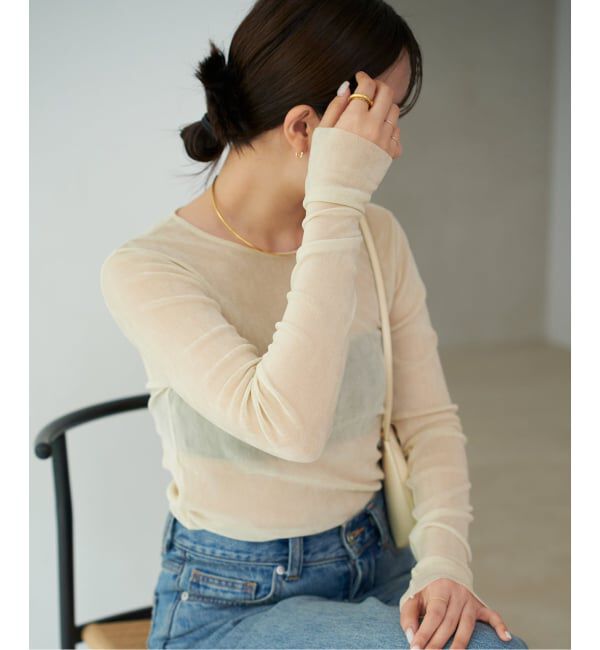 Plage「《追加》Flocky Mesh ロンT」|Tシャツ・カットソー|