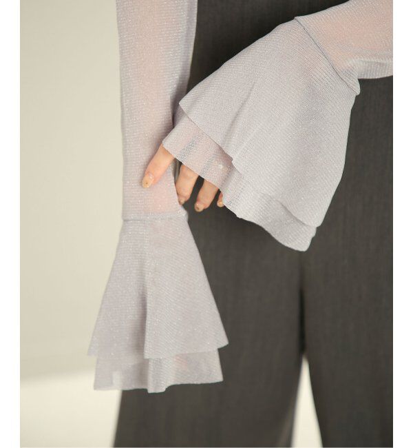 SLOBE IENA「《追加2》ラッフルスリーブチュールプルオーバー」|Tシャツ・カットソー|