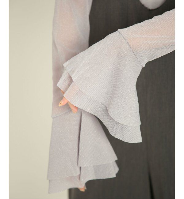 SLOBE IENA「《追加2》ラッフルスリーブチュールプルオーバー」|Tシャツ・カットソー|