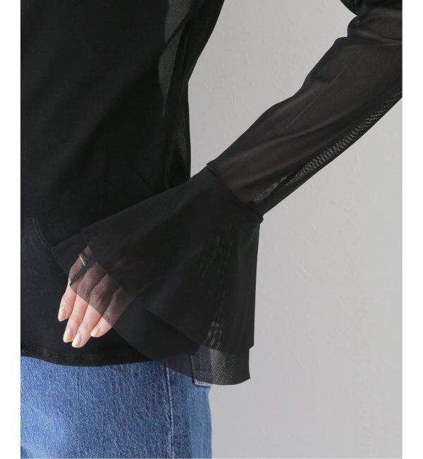 SLOBE IENA「《追加2》ラッフルスリーブチュールプルオーバー」|Tシャツ・カットソー|