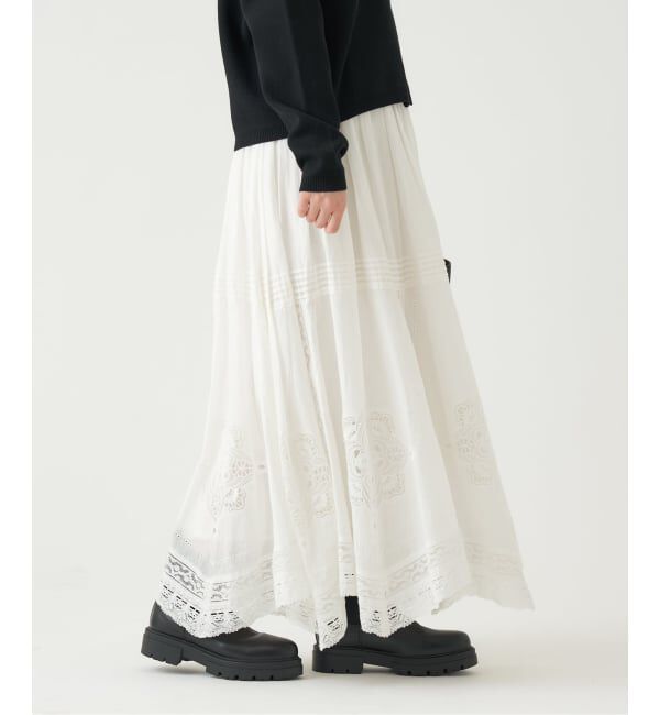 IENA「《WEB限定/追加2》コットンレーススカート」|スカート|