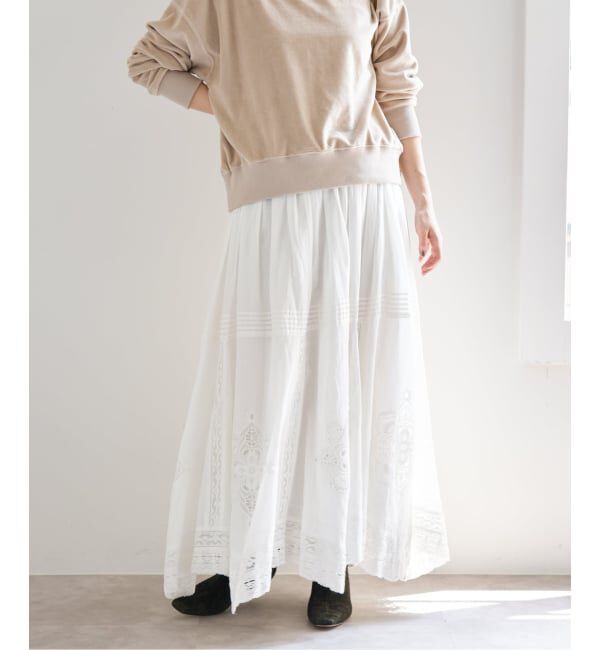 IENA「《WEB限定/追加2》コットンレーススカート」|スカート|
