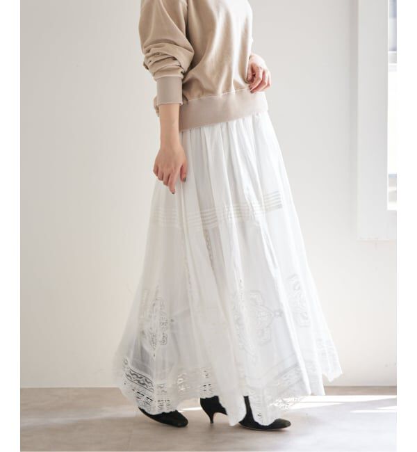 IENA「《WEB限定/追加2》コットンレーススカート」|スカート|