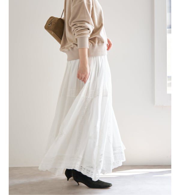 IENA「《WEB限定/追加2》コットンレーススカート」|スカート|