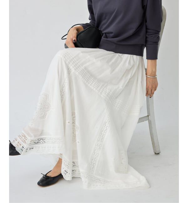 IENA「《WEB限定/追加2》コットンレーススカート」|スカート|