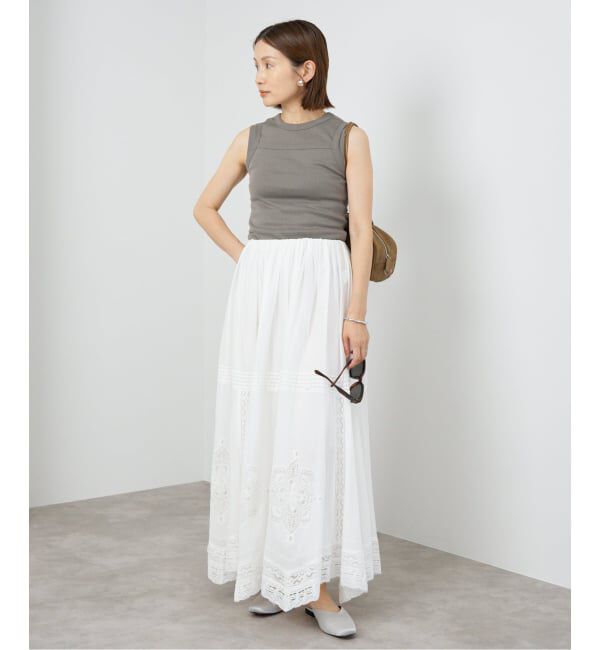 IENA「《WEB限定/追加2》コットンレーススカート」|スカート|