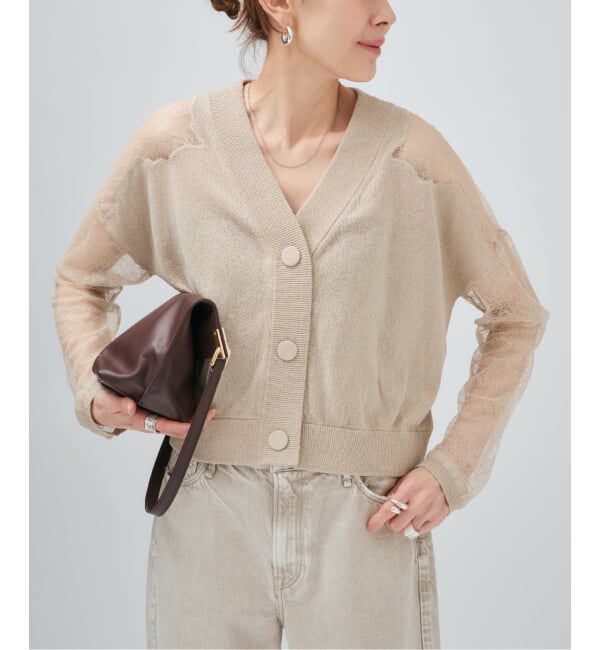 VERMEIL par iena「Cotton Boucle レースカーディガン」|カーディガン|