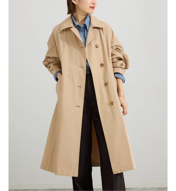 IENA「撥水ステンカラーコート」|ステンカラーコート|ベージュ