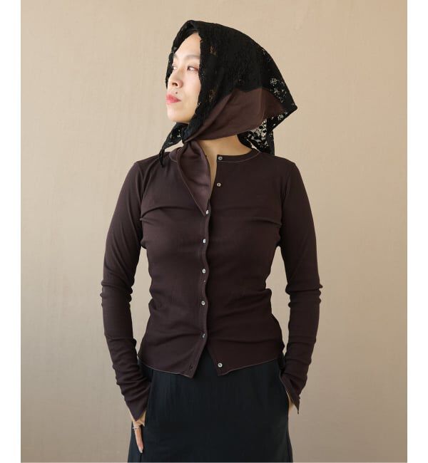 IENA LA BOUCLE「《予約》IENA LA BOUCLE コットンリブカーディガン」|カーディガン|