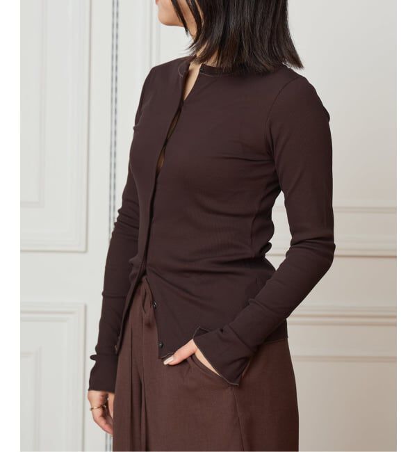 IENA LA BOUCLE「《予約》IENA LA BOUCLE コットンリブカーディガン」|カーディガン|