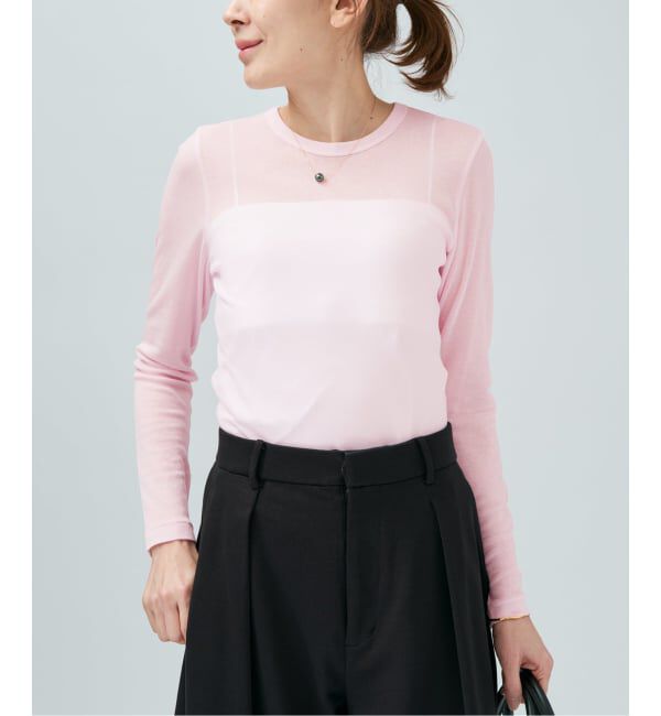 VERMEIL par iena「シアーフライス クルーネックロングスリーブプルオーバー」|Tシャツ・カットソー|