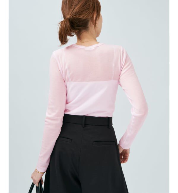 VERMEIL par iena「シアーフライス クルーネックロングスリーブプルオーバー」|Tシャツ・カットソー|