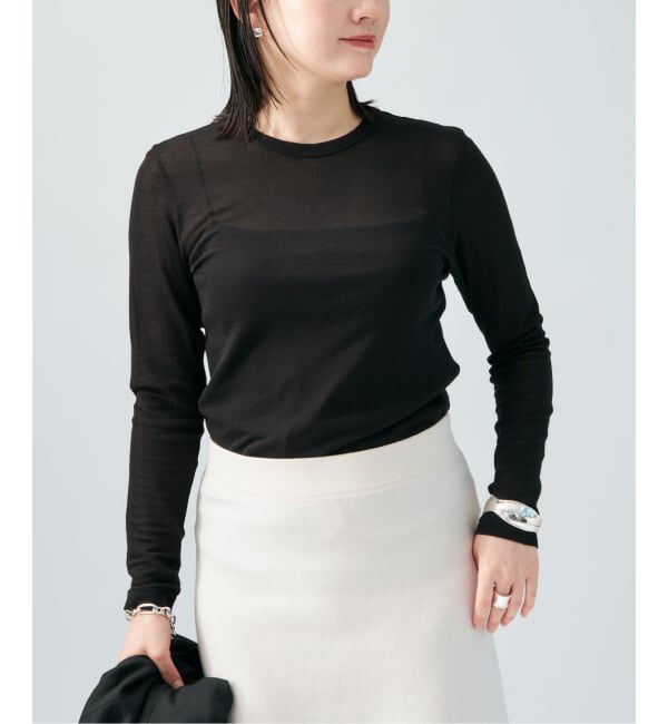 VERMEIL par iena「シアーフライス クルーネックロングスリーブプルオーバー」|Tシャツ・カットソー|