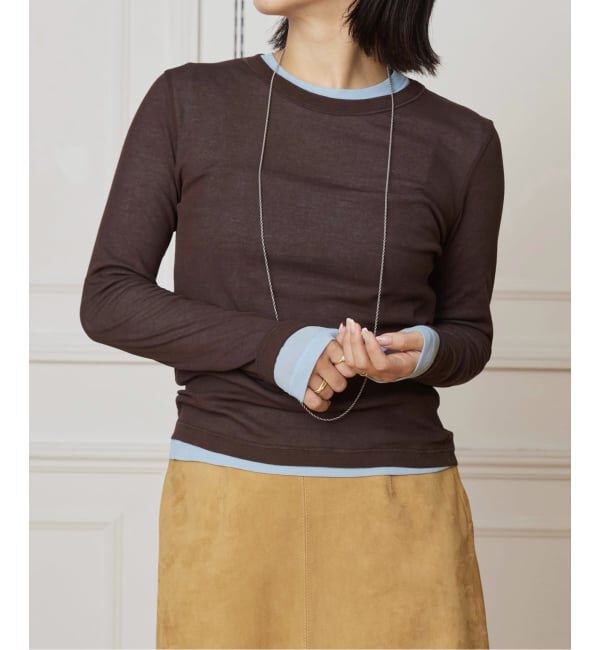 IENA LA BOUCLE「《追加予約》IENA LA BOUCLE 水撚りガスフライスクルーロングTシャツ」|Tシャツ・カットソー|