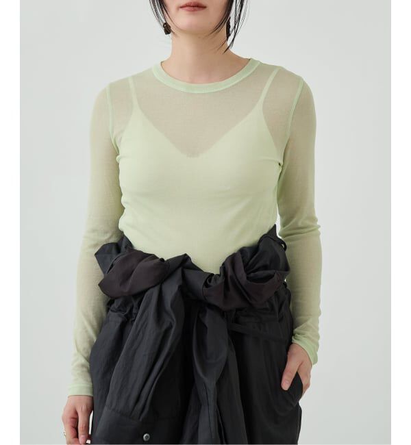 IENA LA BOUCLE「《追加予約》IENA LA BOUCLE 水撚りガスフライスクルーロングTシャツ」|Tシャツ・カットソー|