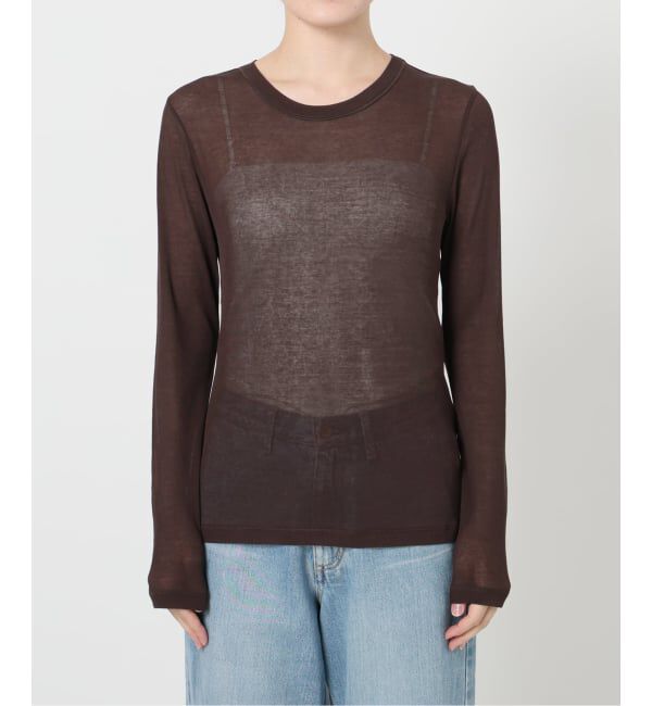 IENA LA BOUCLE「《追加予約》IENA LA BOUCLE 水撚りガスフライスクルーロングTシャツ」|Tシャツ・カットソー|