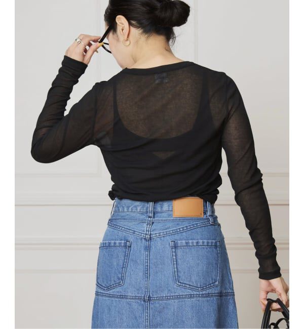 IENA LA BOUCLE「《追加予約》IENA LA BOUCLE 水撚りガスフライスクルーロングTシャツ」|Tシャツ・カットソー|