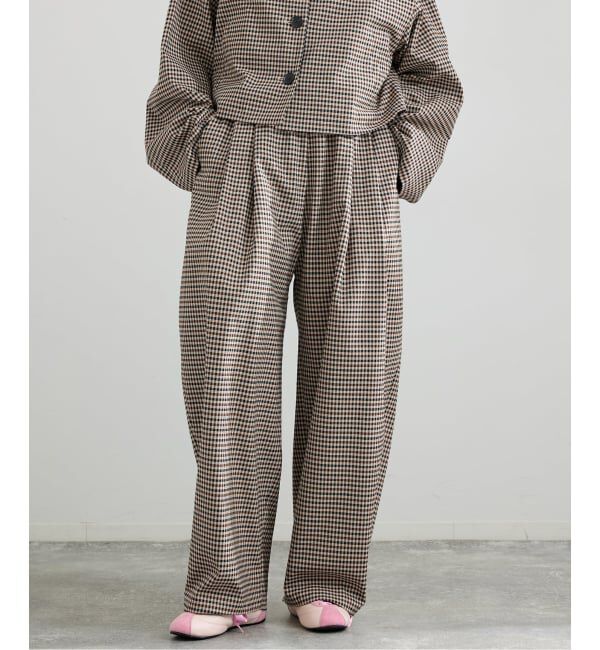 IENA「THE M ワイドタックパンツ」|その他|ベージュ A