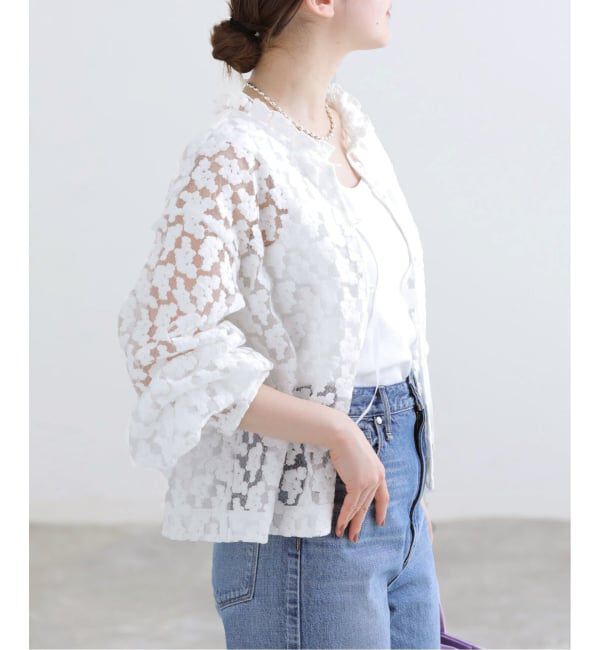 IENA「フラワー刺繍レース2WAYブラウス」|シャツ・ブラウス|
