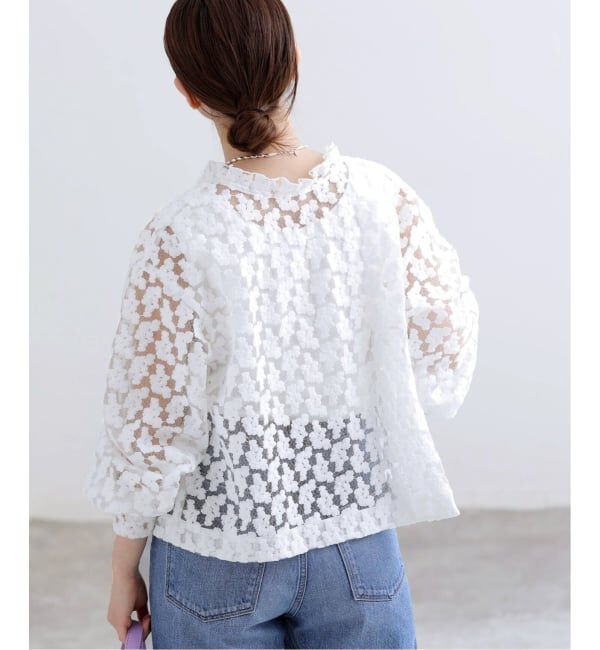 IENA「フラワー刺繍レース2WAYブラウス」|シャツ・ブラウス|