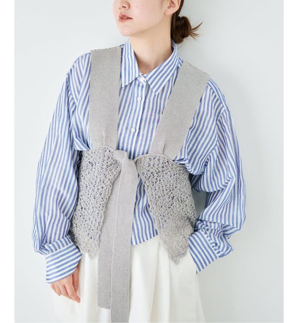 IENA「《予約》enrica/エンリカ レースガラKNIT ニット KNIT225」|ニット・セーター|グレーA