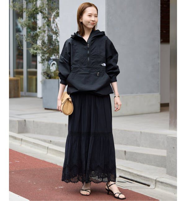 SLOBE IENA「《WEB限定/追加2予約》コットンボイルケミカルレーススカート」|スカート|