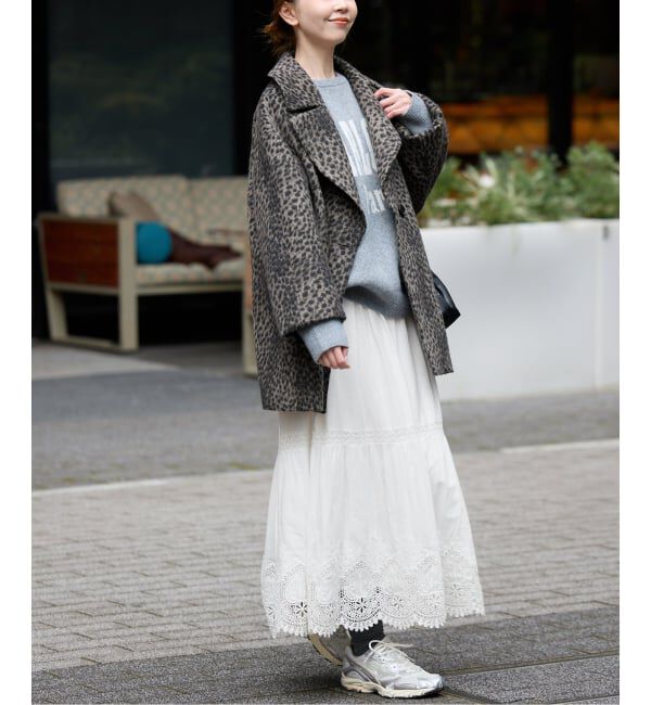 SLOBE IENA「《WEB限定/追加2予約》コットンボイルケミカルレーススカート」|スカート|