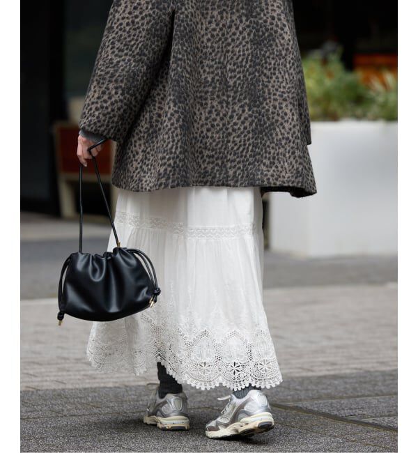 SLOBE IENA「《WEB限定/追加2予約》コットンボイルケミカルレーススカート」|スカート|