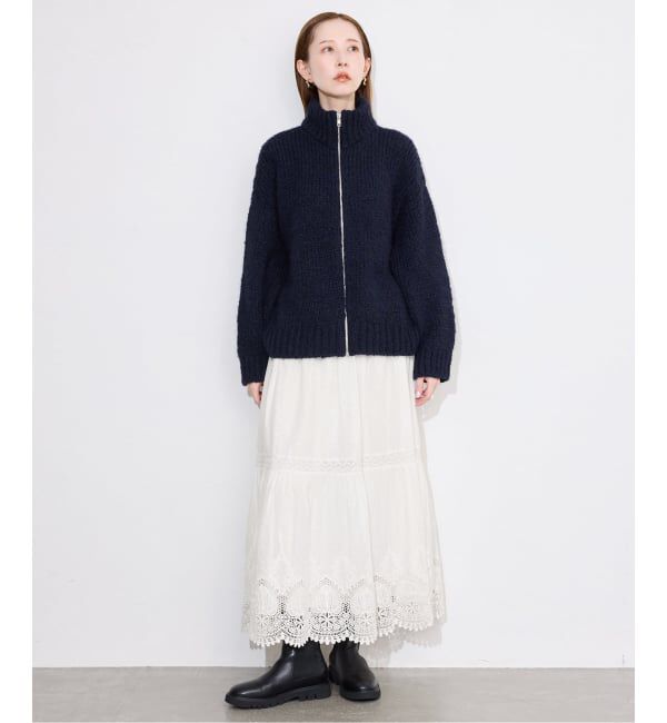 SLOBE IENA「《WEB限定/追加2予約》コットンボイルケミカルレーススカート」|スカート|