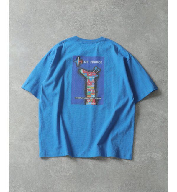 EDIFICE「《追加》SAVIGNAC (サヴィニャック) 別注 French Company プリント Tシャツ」|Tシャツ・カットソー|ブルー