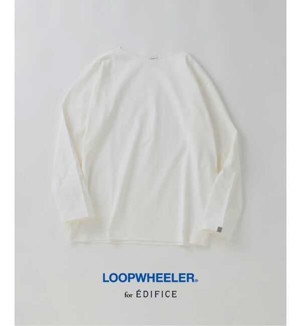 EDIFICE「《予約》LOOPWHEELER for LOWERCASE 別注 天竺ボートネック」|Tシャツ・カットソー|ホワイト