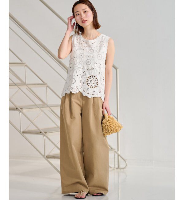 JOURNAL STANDARD relume「エンブロイダリークロシェノースリーブ」|ニット・セーター|