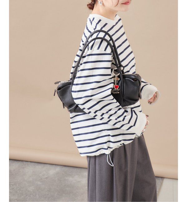 JOURNAL STANDARD「《追加2》シャーリングロングスリーブTシャツ」|Tシャツ・カットソー|ネイビー A