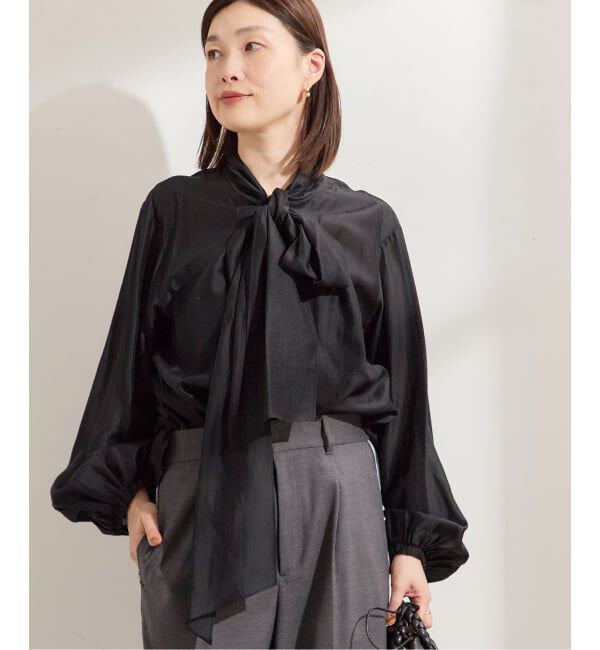 journal standard L'essage「シアーボウタイブラウス」|シャツ・ブラウス|ブラック