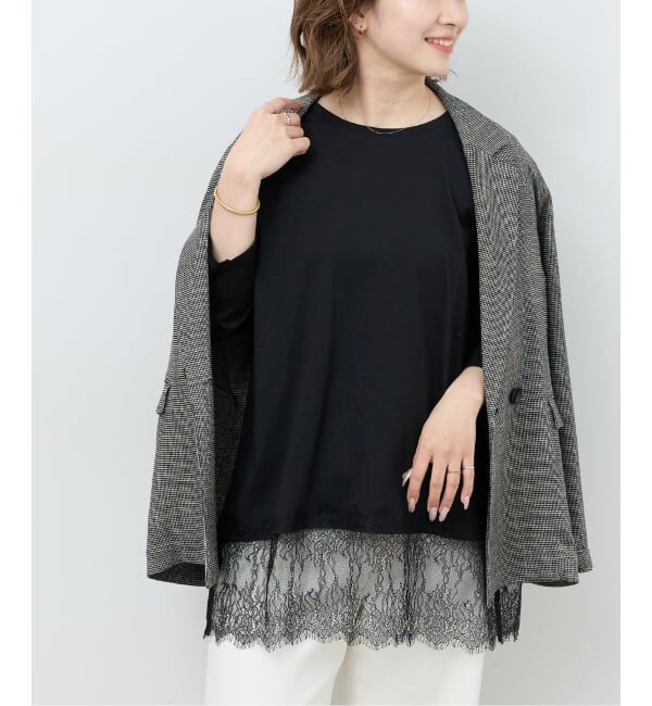 JOURNAL STANDARD relume「レースヘムロンT」|Tシャツ・カットソー|ブラック