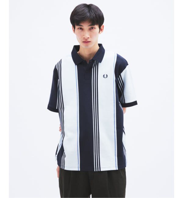 JOURNAL STANDARD「《予約》FRED PERRY / フレッドペリー 別注 ストライプ ピケ ポロシャツ」|ポロシャツ|ブルー