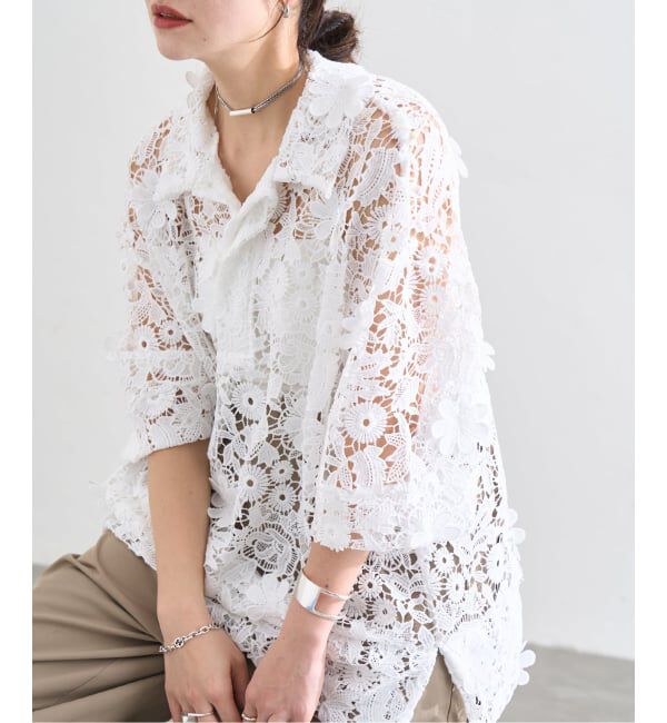 JOURNAL STANDARD「《予約》【LAYAS/レイヤーズ】LACE SKIPPERS/S P/O」|シャツ・ブラウス|ホワイト